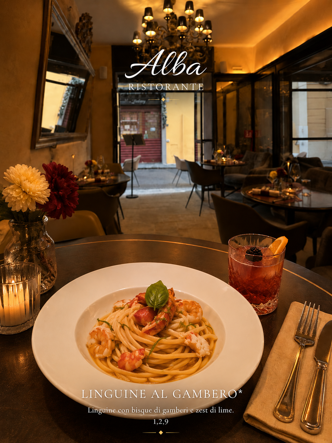 Linguine con bisque di gamberi e zest di lime